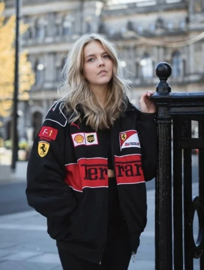 Rari F1 Rennteam Jacke – Schwarzer Scuderia Motorsport Reißverschluss-Mantel