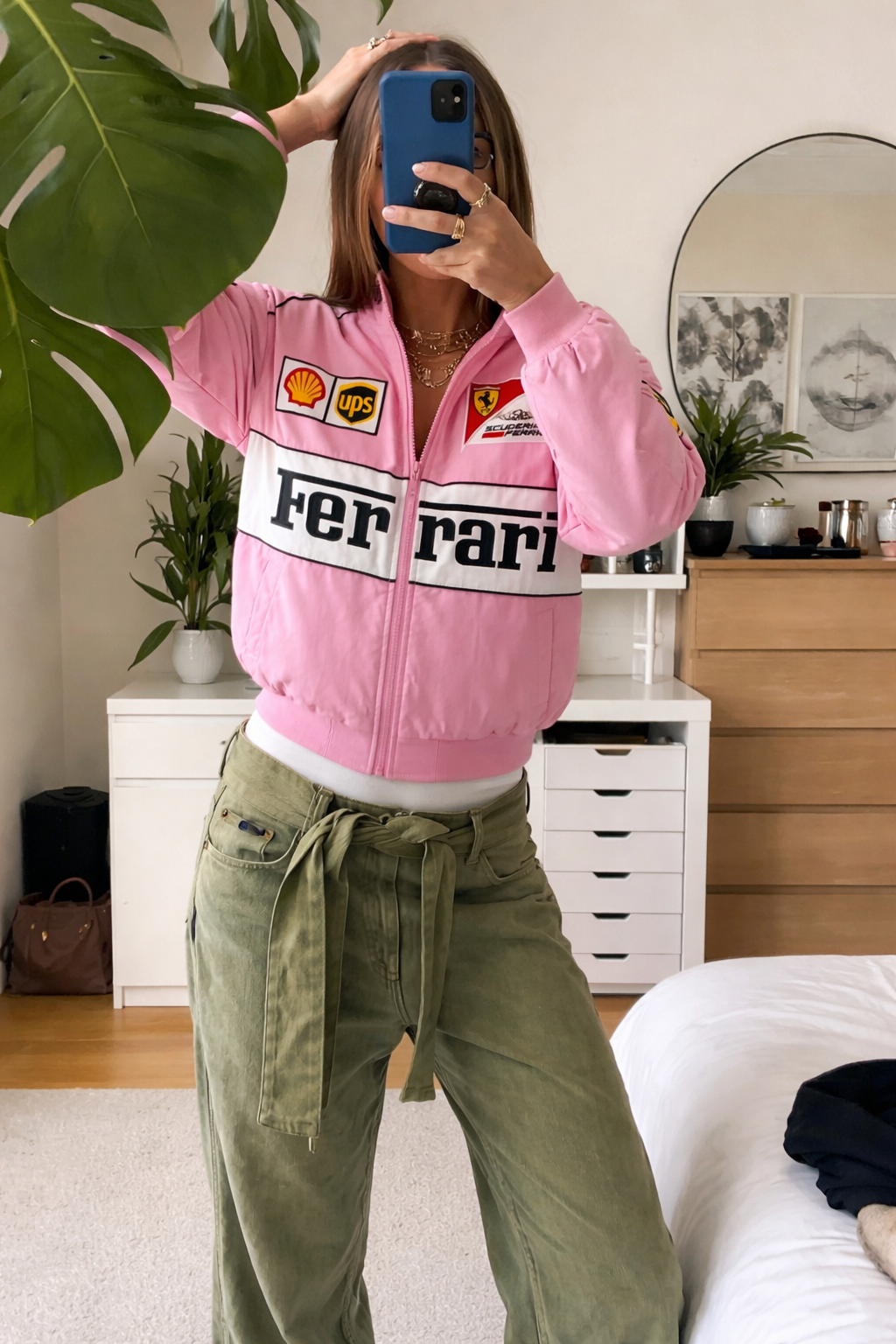 Ferrari F1 Vintage Pink Rennjacke