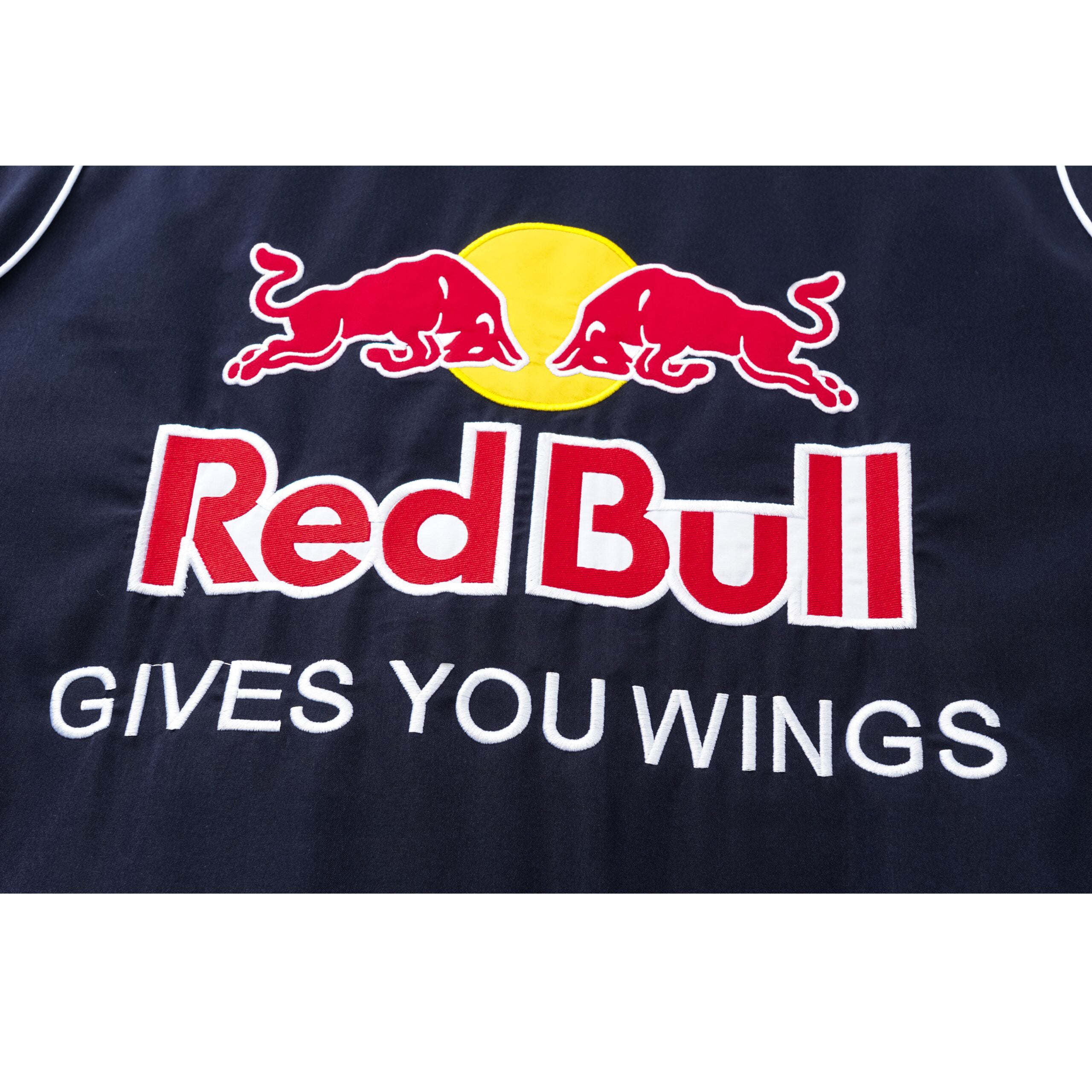 Red Bull Racing F1 Team Jacke - Marineblaue Motorsport Bomberjacke mit bestickten Sponsoren