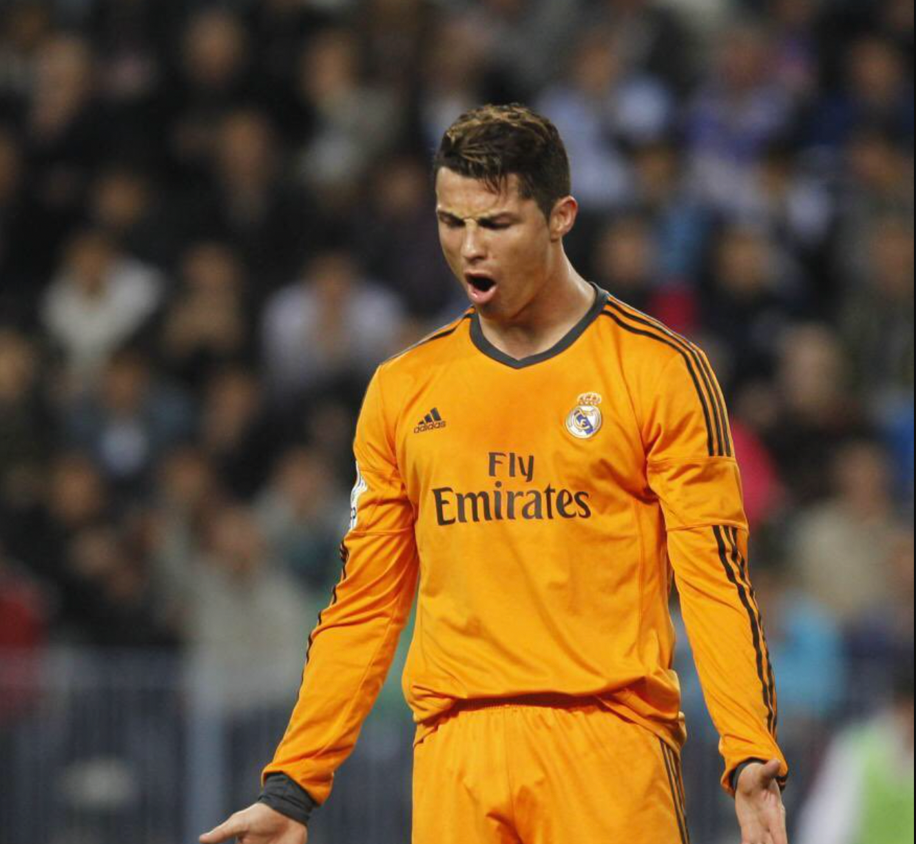 2013/2014 Real Madrid Oranges Drittes Trikot Langarm Retro-Trikot