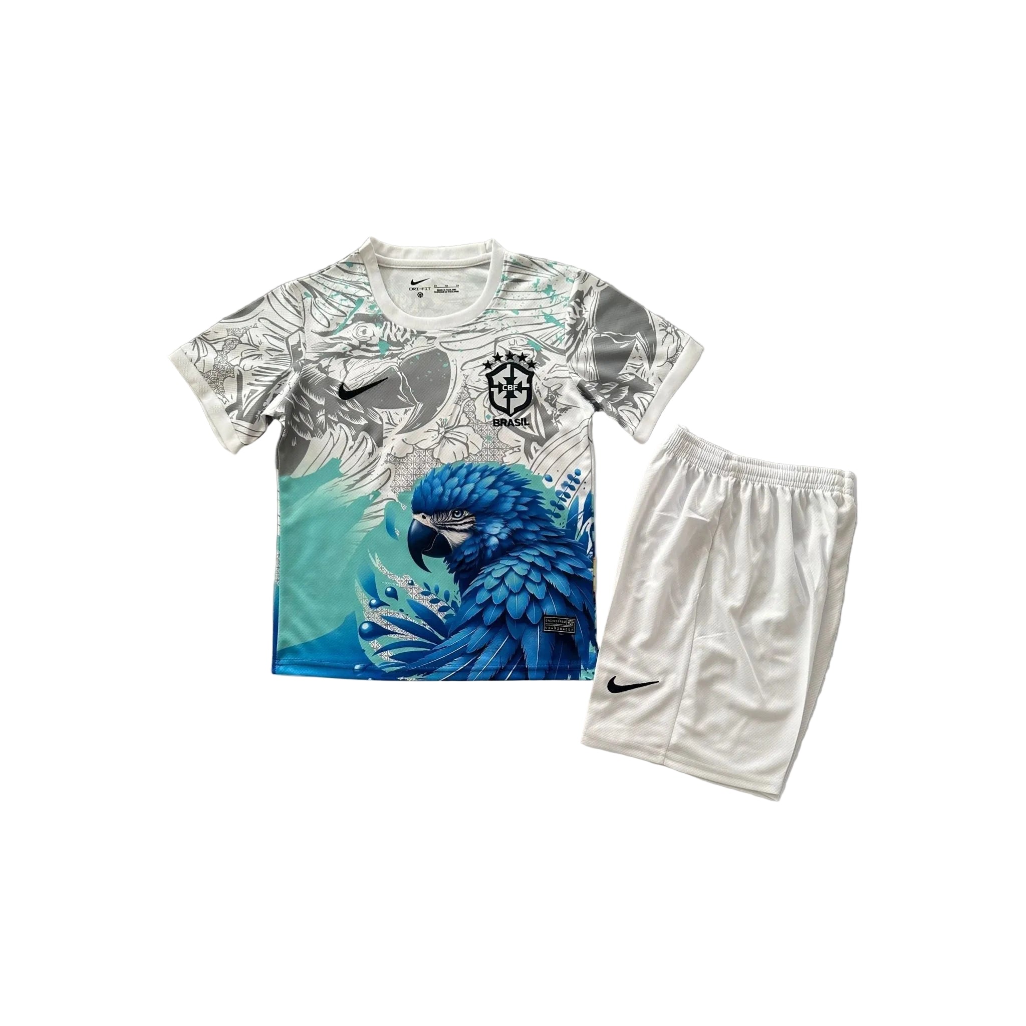 Brasile Maglia Bambini Pappagallo Blu