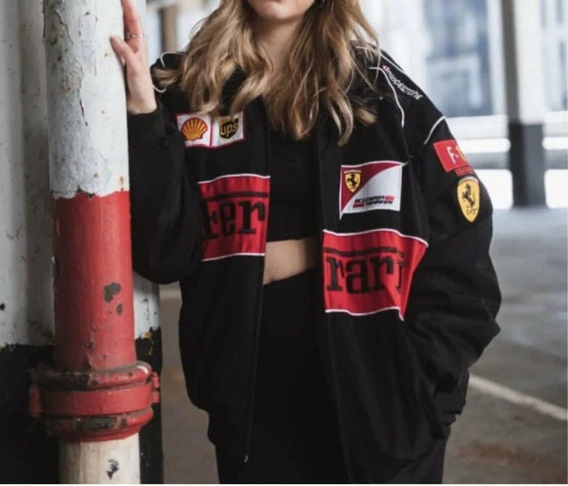 Rari F1 Rennteam Jacke – Schwarzer Scuderia Motorsport Reißverschluss-Mantel