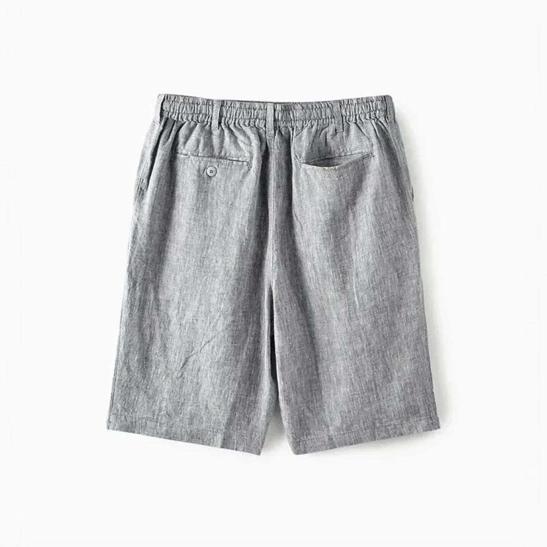 Men's Linen Shorts - Relaxed Fit Elasticated Drawstring Waistband