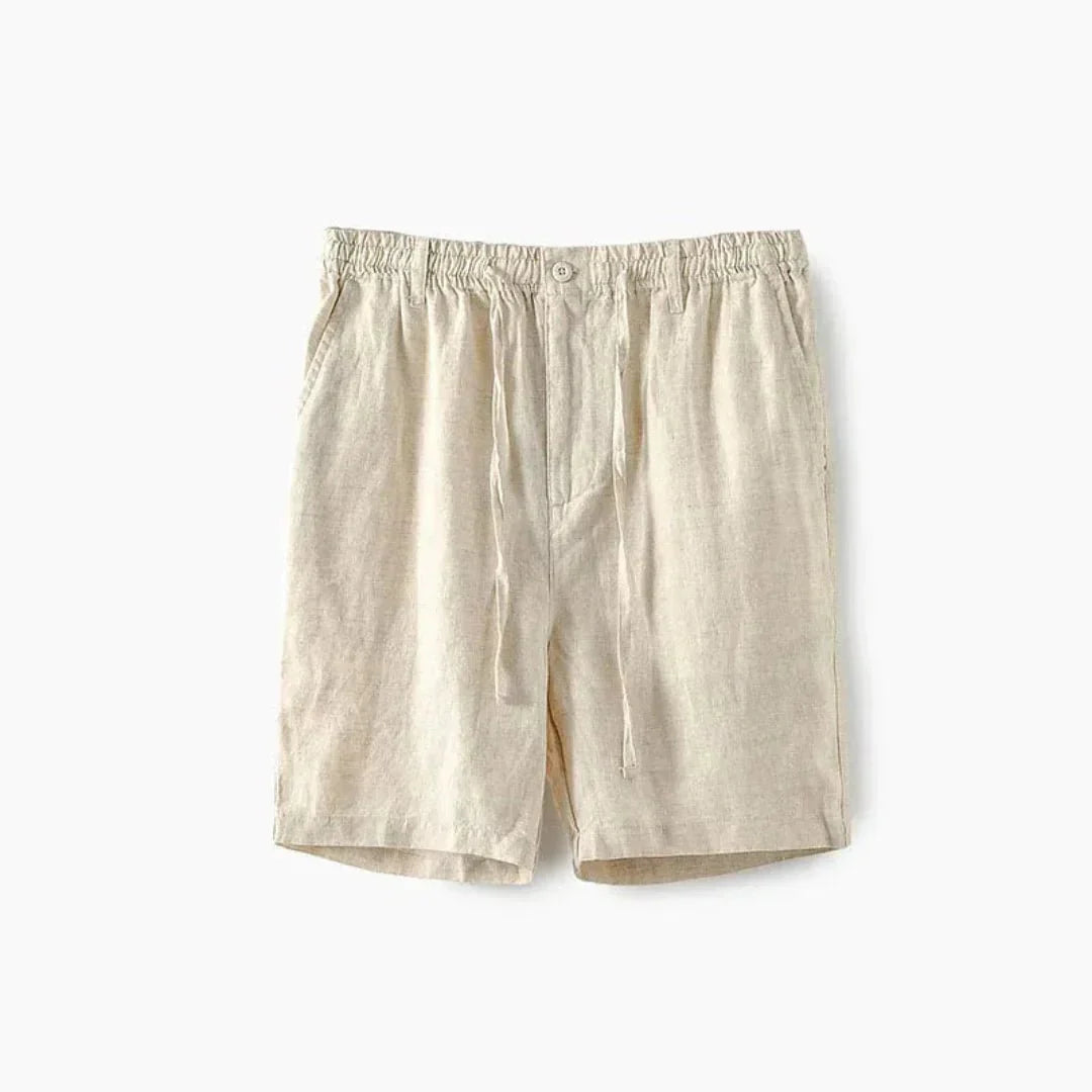 Men's Linen Shorts - Relaxed Fit Elasticated Drawstring Waistband