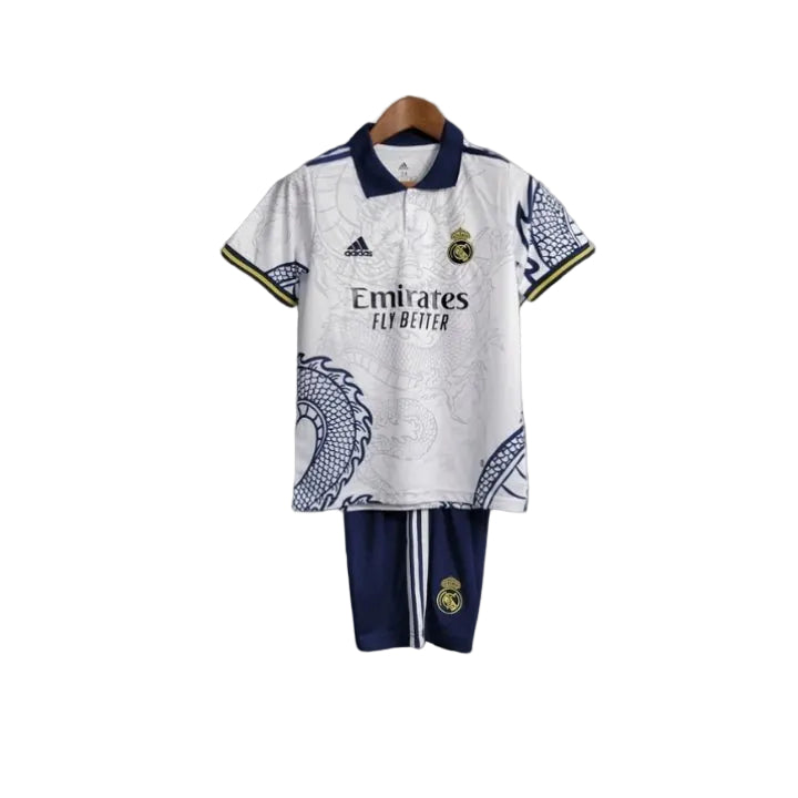 Real Madrid white dragon kids jersey