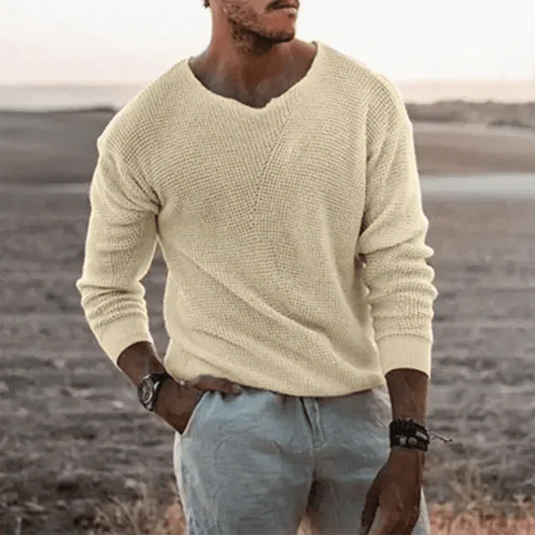 Pullover Herren, warm, langärmlig, klassischer Strickpullover