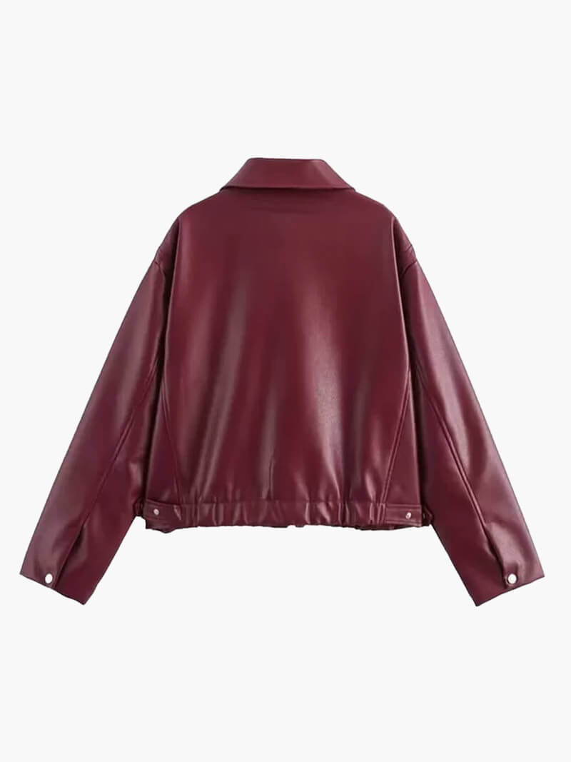 Chaqueta de mujer — Cierre frontal con cremallera, cuello con solapa
