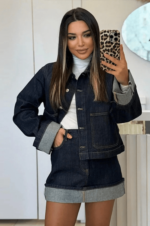 Completo giacca e gonna da donna — Gonna corta a vita alta