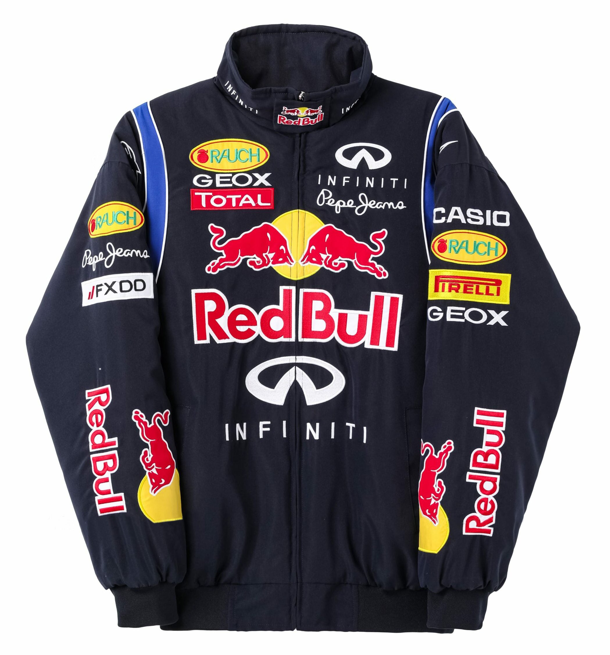 Red Bull Racing F1 Team Jas - Marineblauwe Motorsport Bomber met Geborduurde Sponsors