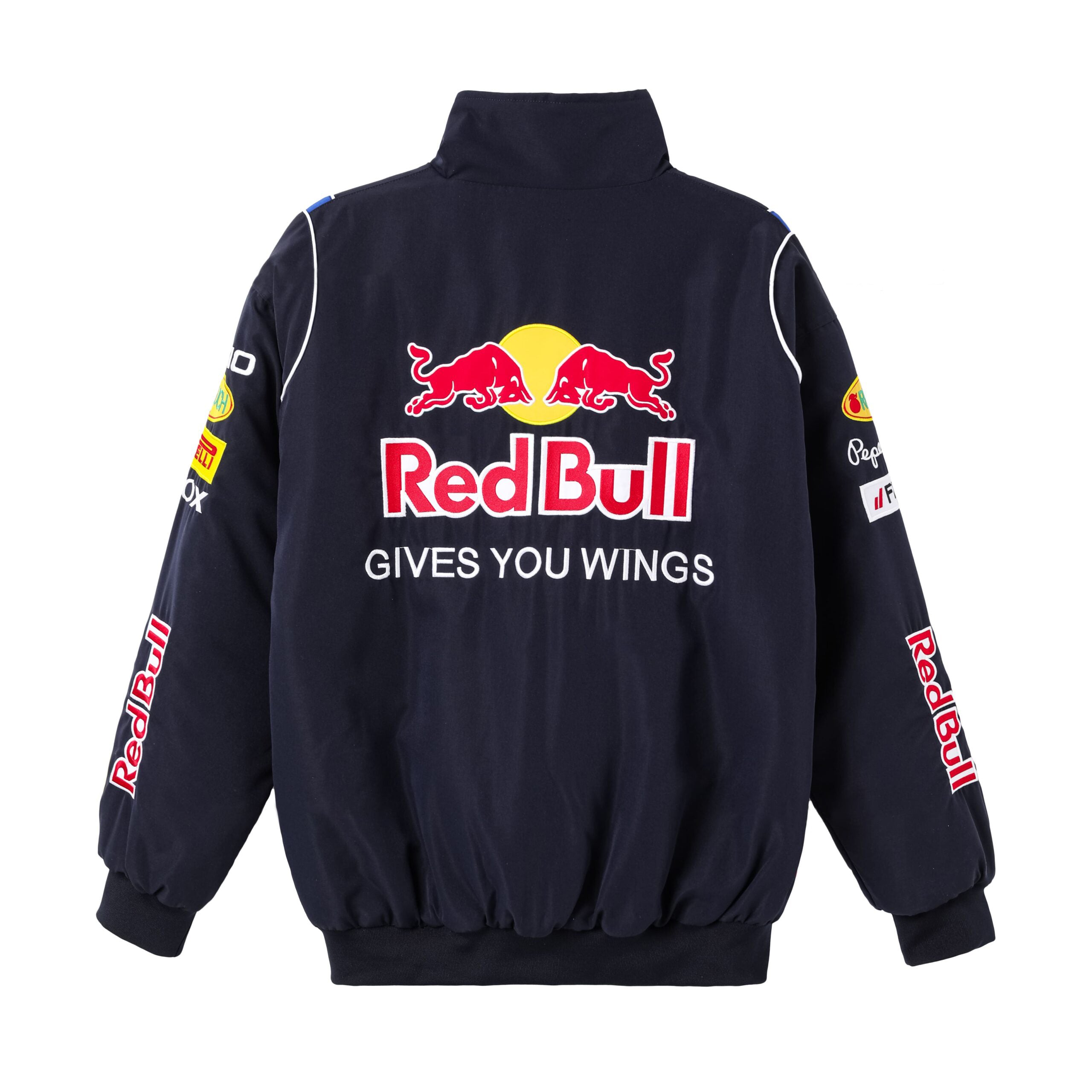 Red Bull Racing F1 Team Jas - Marineblauwe Motorsport Bomber met Geborduurde Sponsors