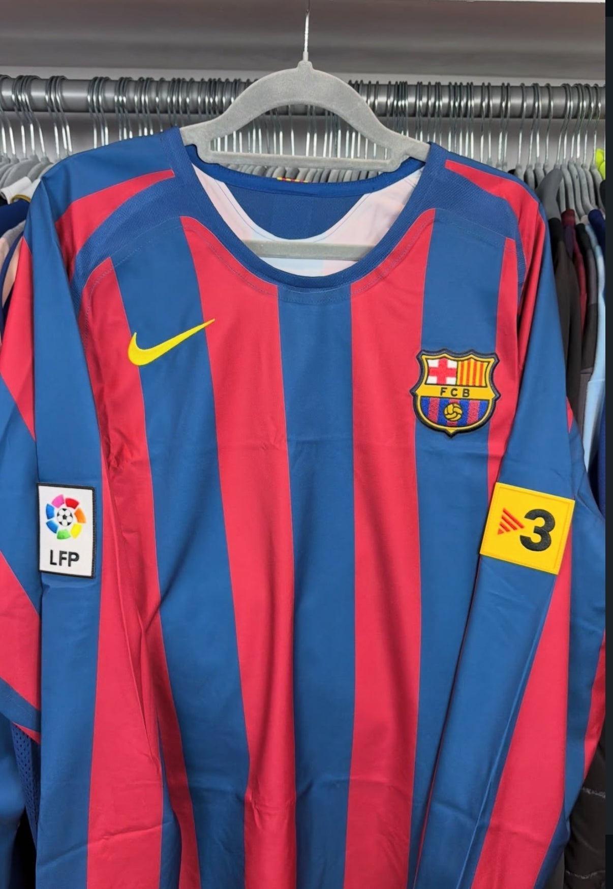 Ronaldinho Retro-Trikot Langarm Barcelona 2005