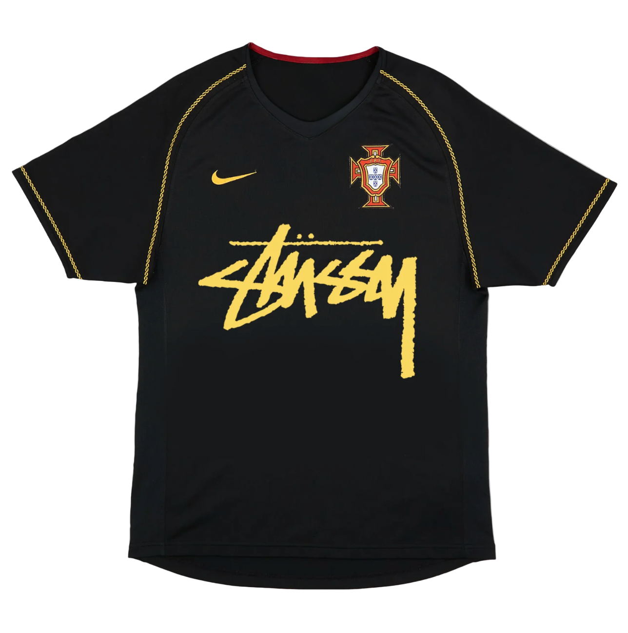 Portugal x Stussy Schwarzes Trikot