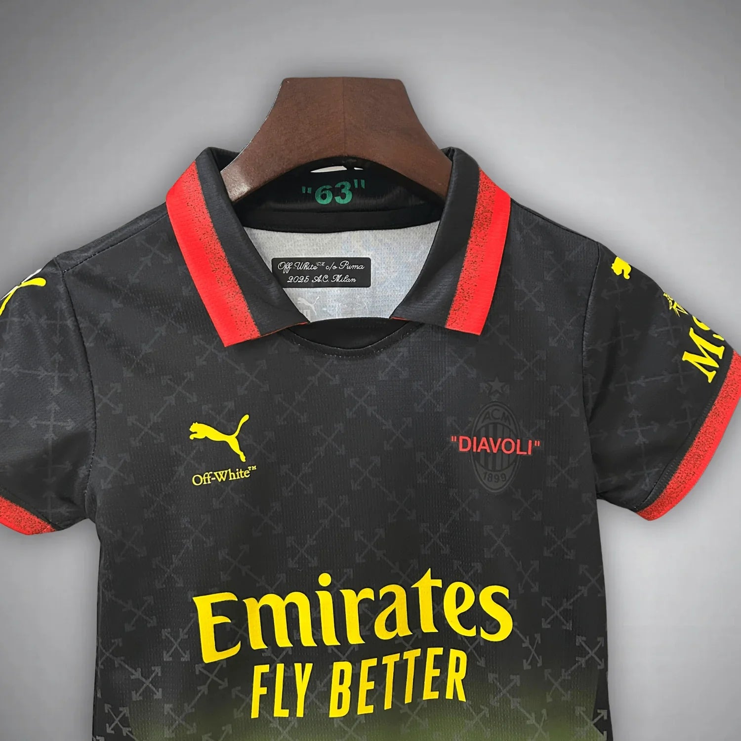 Maglia Bambino AC Milan x Off-White Nera 2025/2026