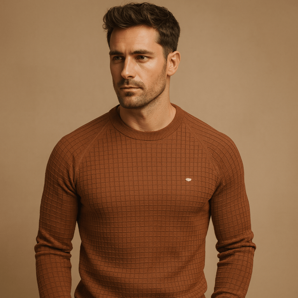Maglione lavorato a maglia uomo, design confortevole e rilassato