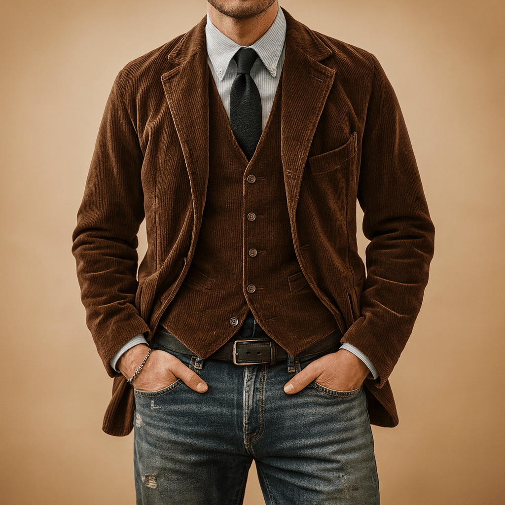 Giacca uomo | Design in velluto a coste con tasche per tutte le stagioni
