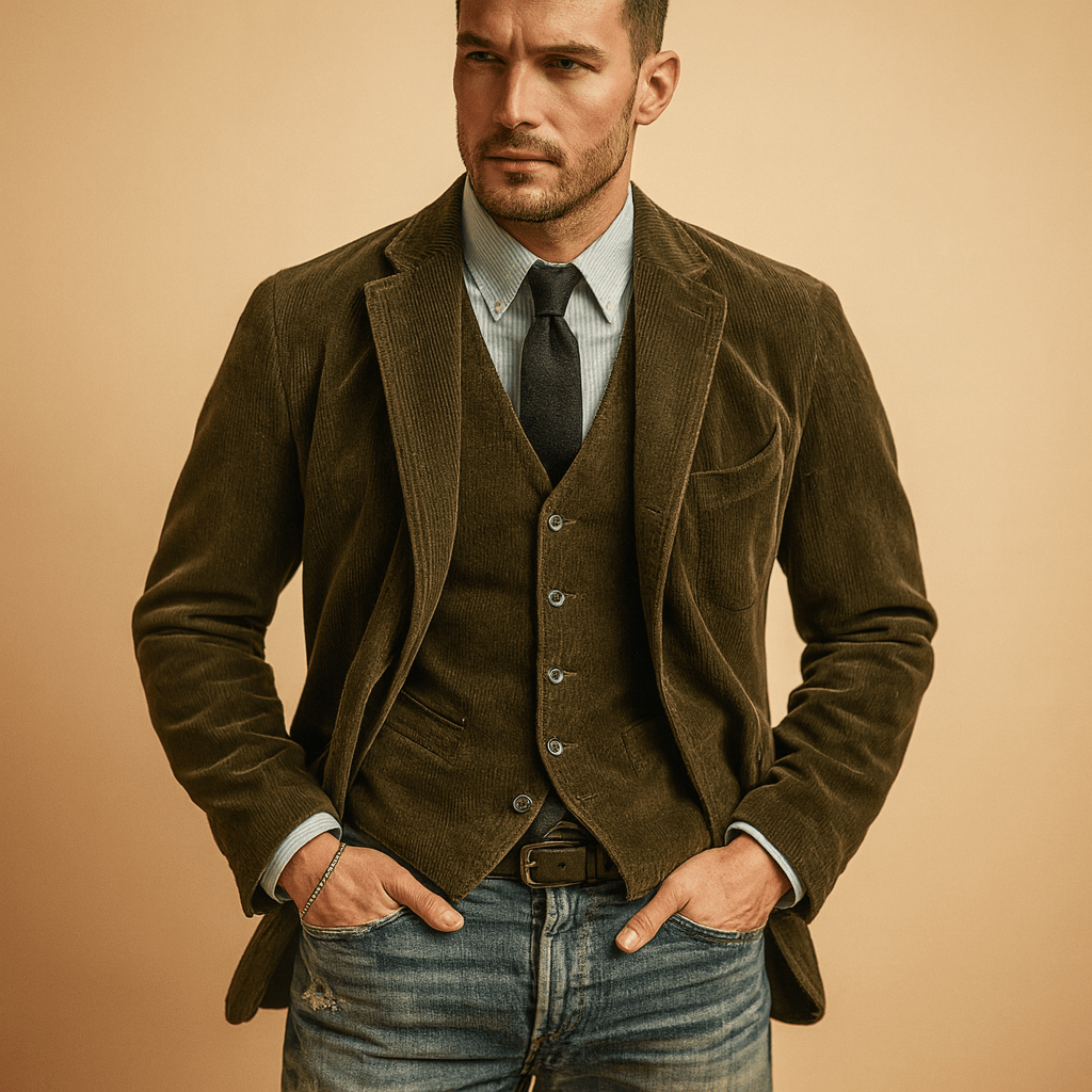 Giacca uomo | Design in velluto a coste con tasche per tutte le stagioni