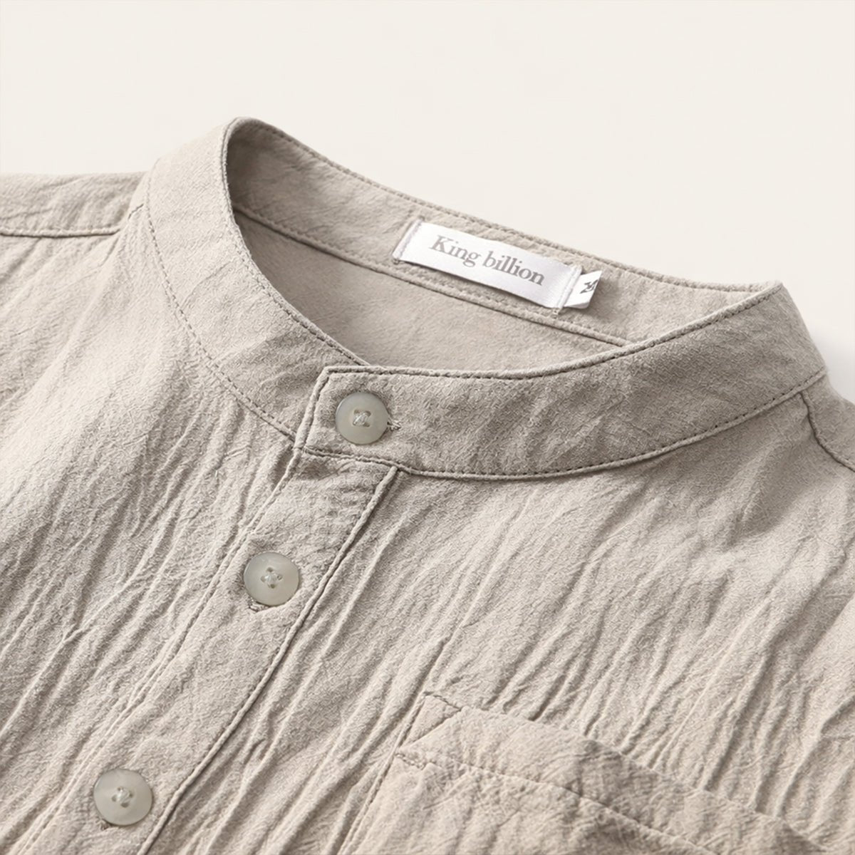 Camisa de Linho Homem - Manga Curta Gola Henley Estilo Pulôver