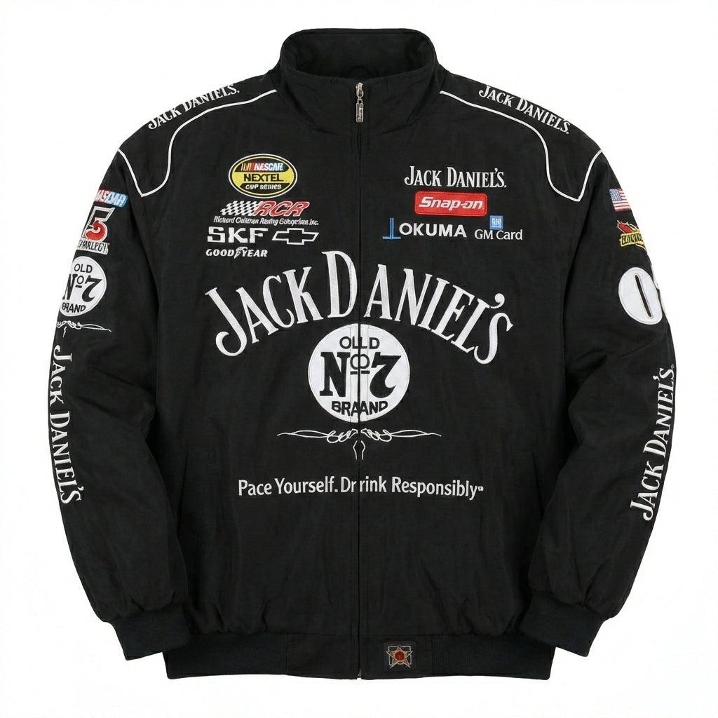 Jack Daniel's Old No. 7 Racing Jas Zwart | Volledige Rits NASCAR Sponsor Logo’s