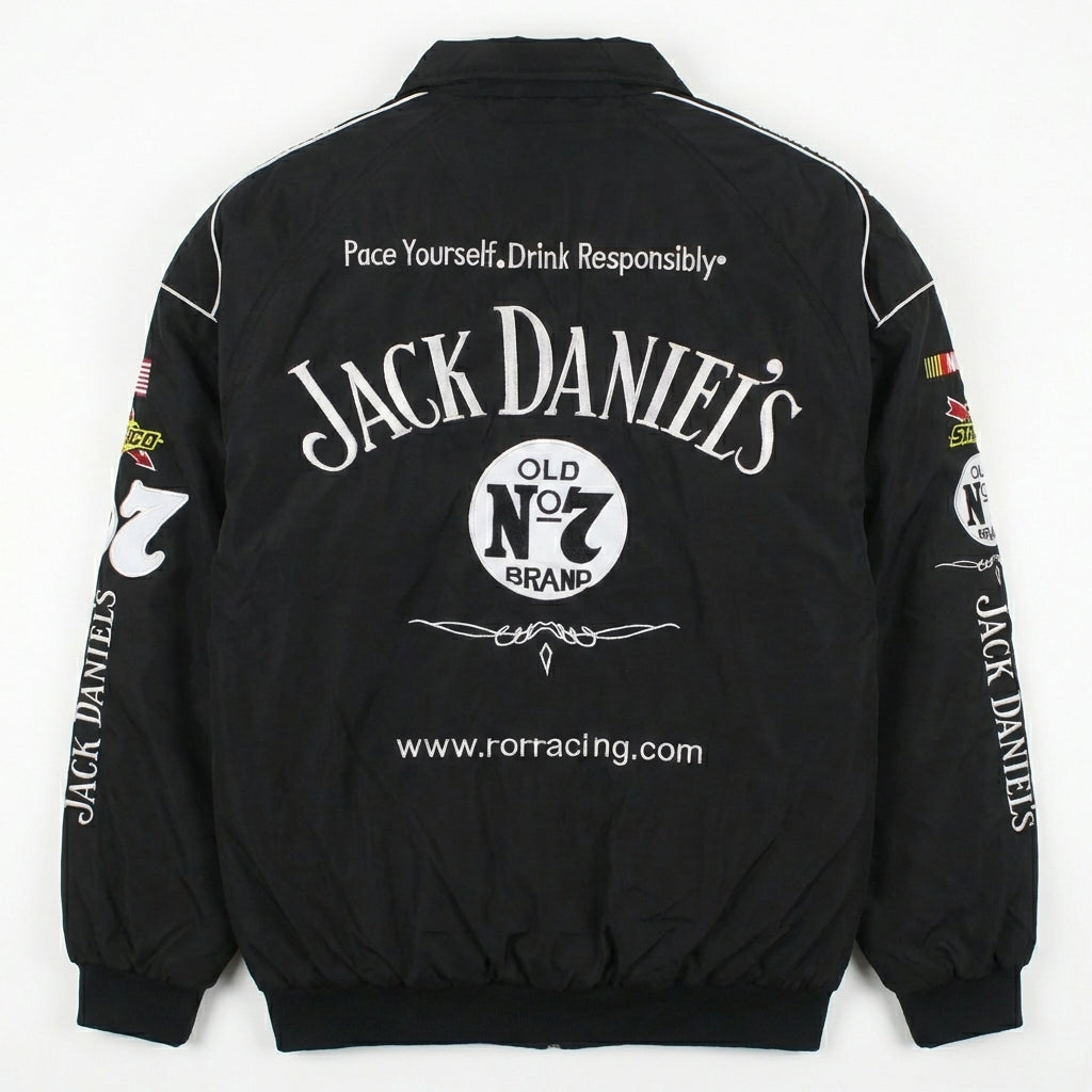 Jack Daniel's Old No. 7 Racing Jas Zwart | Volledige Rits NASCAR Sponsor Logo’s