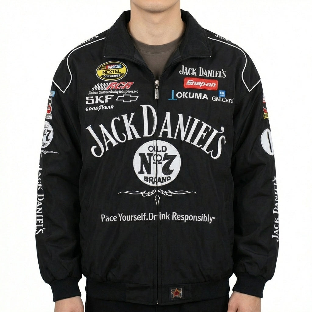 Jack Daniel's Old No. 7 Racing Jas Zwart | Volledige Rits NASCAR Sponsor Logo’s