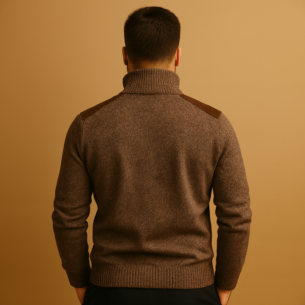 Pullover Herren, Halb-Reißverschluss, Kragen, Brusttasche