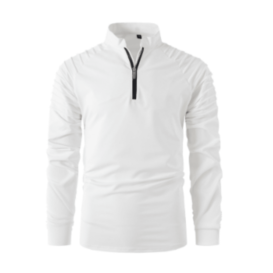 Polo con cremallera hasta el cuarto para hombre, suéter casual y elegante