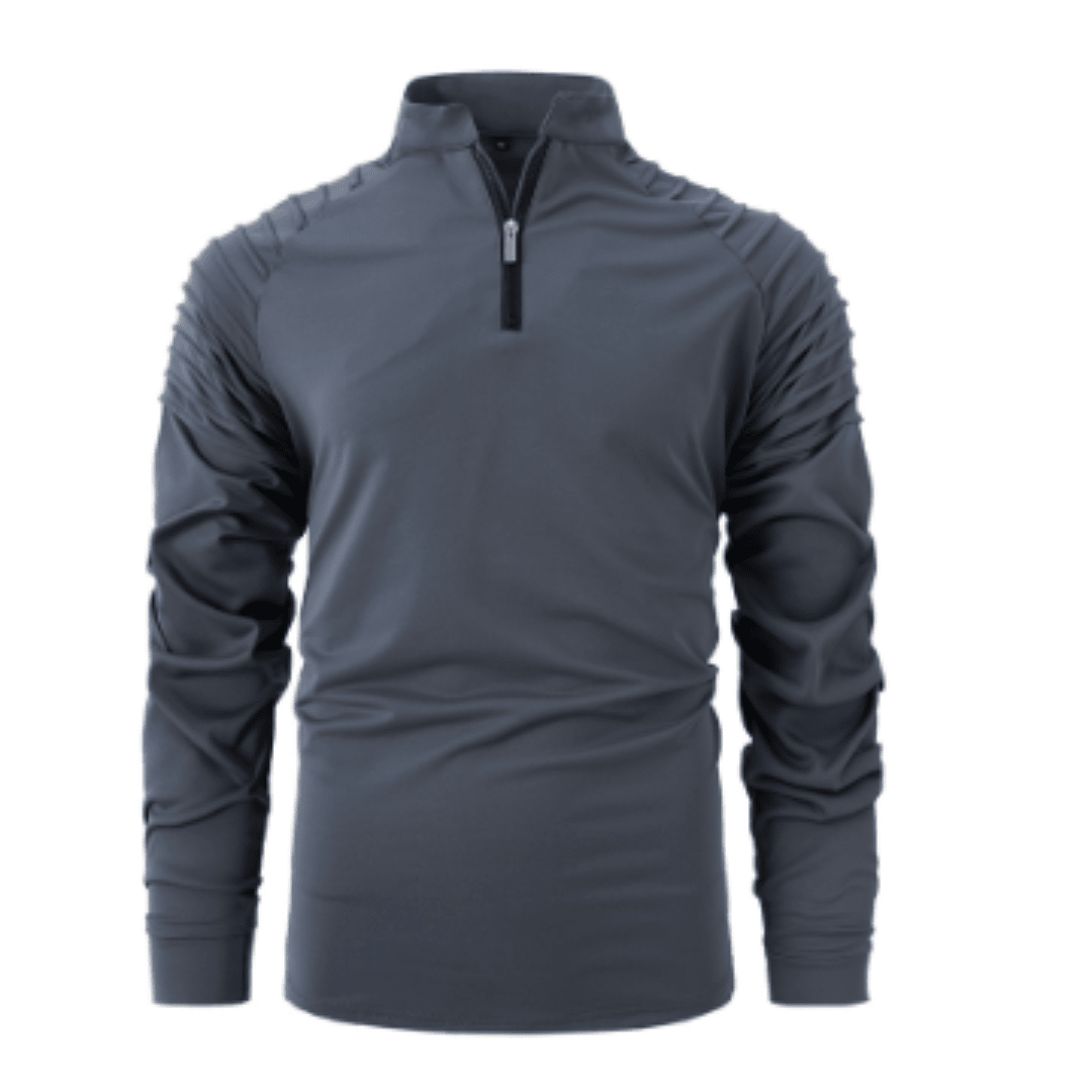 Polo con cremallera hasta el cuarto para hombre, suéter casual y elegante