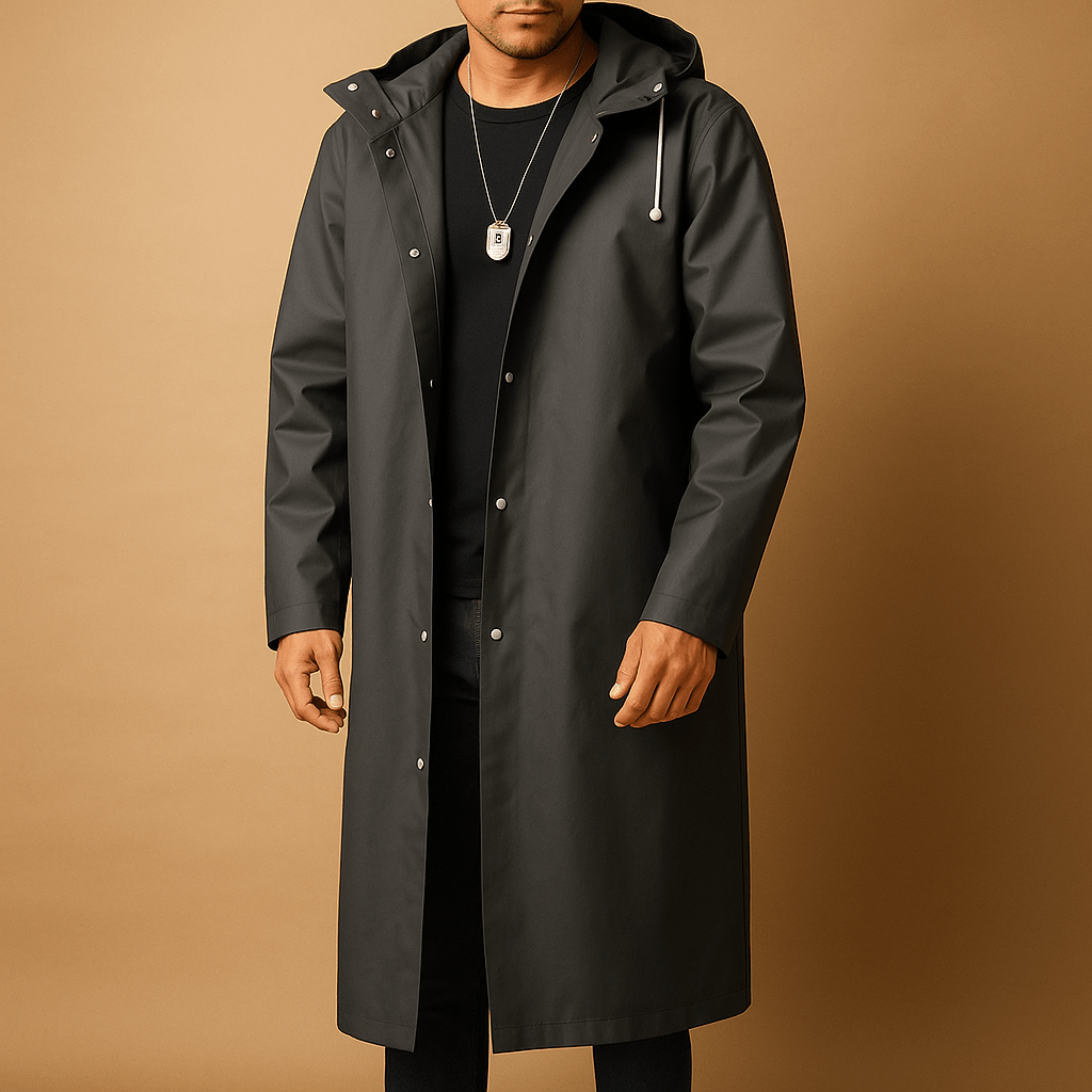 Regenmantel Herren lang, wasserdicht, Outdoor-Passform