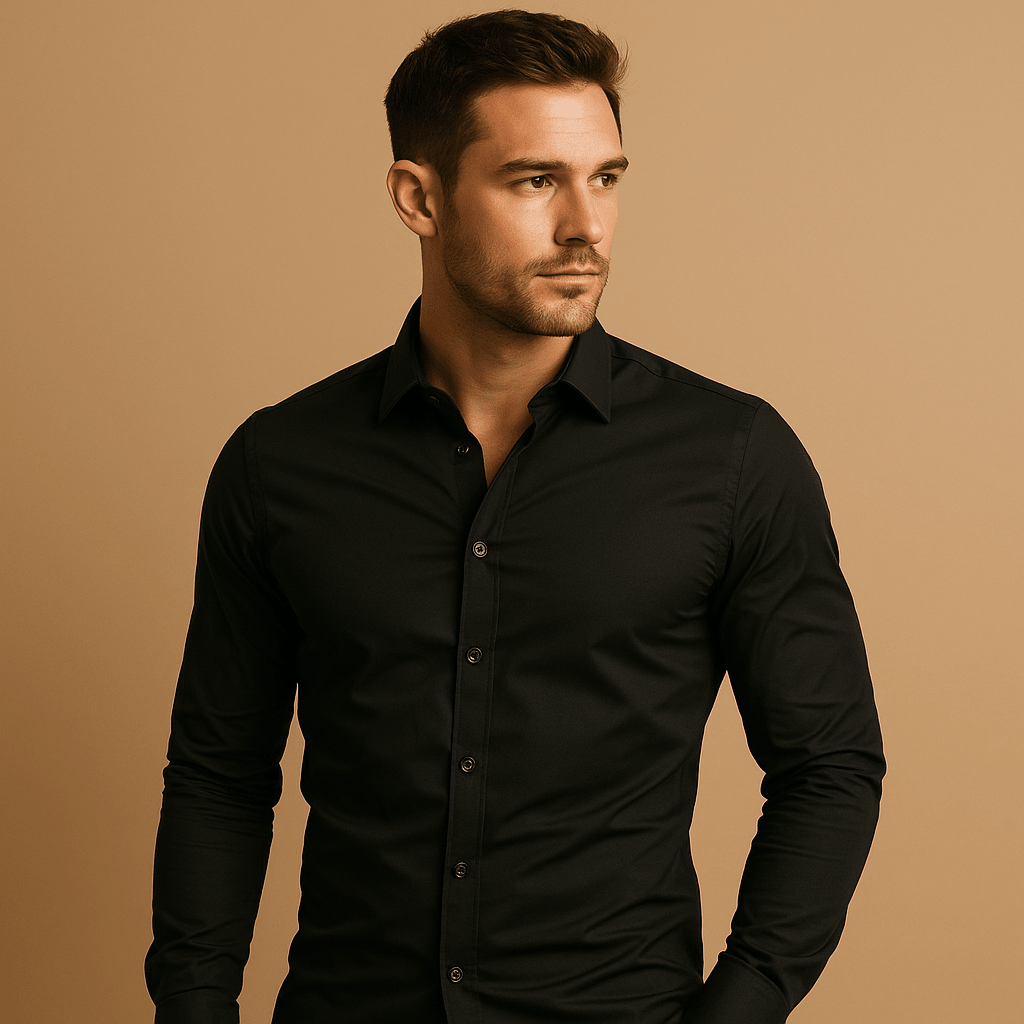 Camicia uomo, vestibilità slim, collo classico, stile moderno