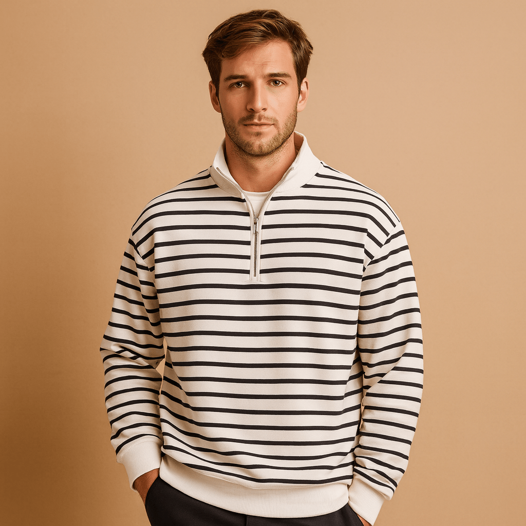 Pullover Herren, Halb-Reißverschluss-Design