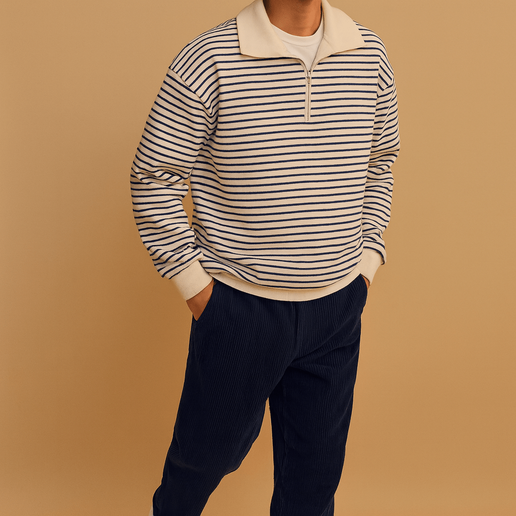 Pullover Herren, Halb-Reißverschluss-Design