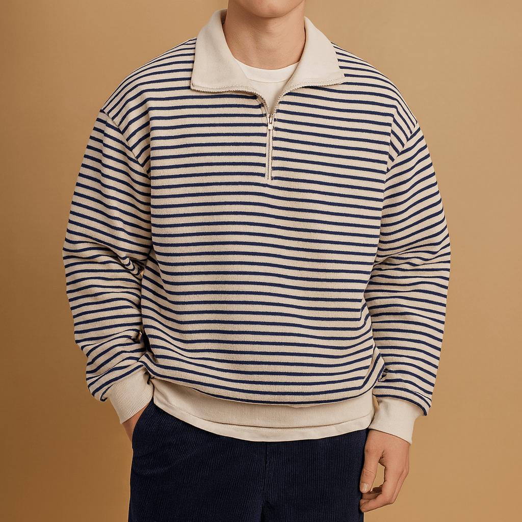 Pullover Herren, Halb-Reißverschluss-Design
