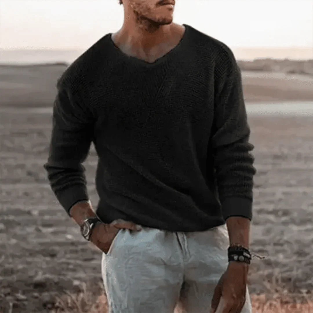 Pullover Herren, warm, langärmlig, klassischer Strickpullover