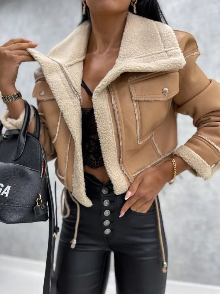 Giacca donna — Chiusura frontale con zip, fodera in pile