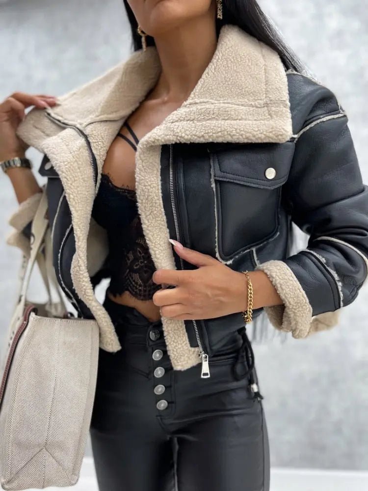 Giacca donna — Chiusura frontale con zip, fodera in pile