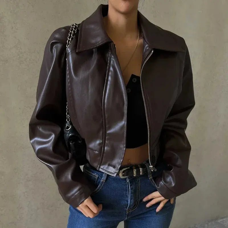 Giacca donna — Vestibilità oversize, chiusura con zip, stile casual