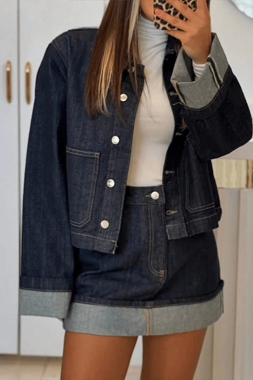 Completo giacca e gonna da donna — Gonna corta a vita alta