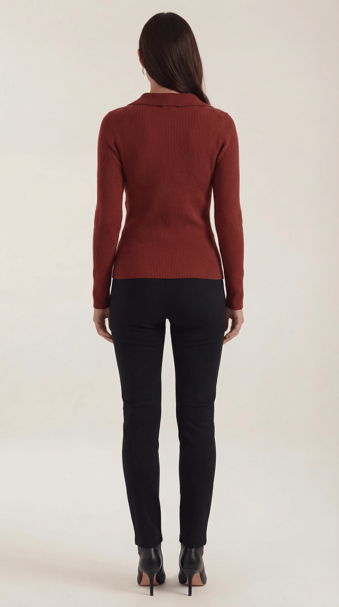Damen-Pullover — Eng anliegend, Wickelkragen-Design